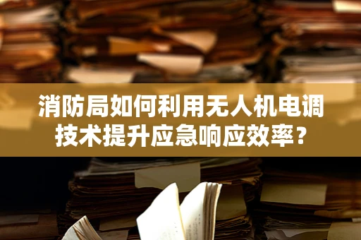 消防局如何利用无人机电调技术提升应急响应效率？