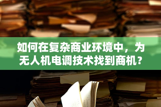 如何在复杂商业环境中，为无人机电调技术找到商机？